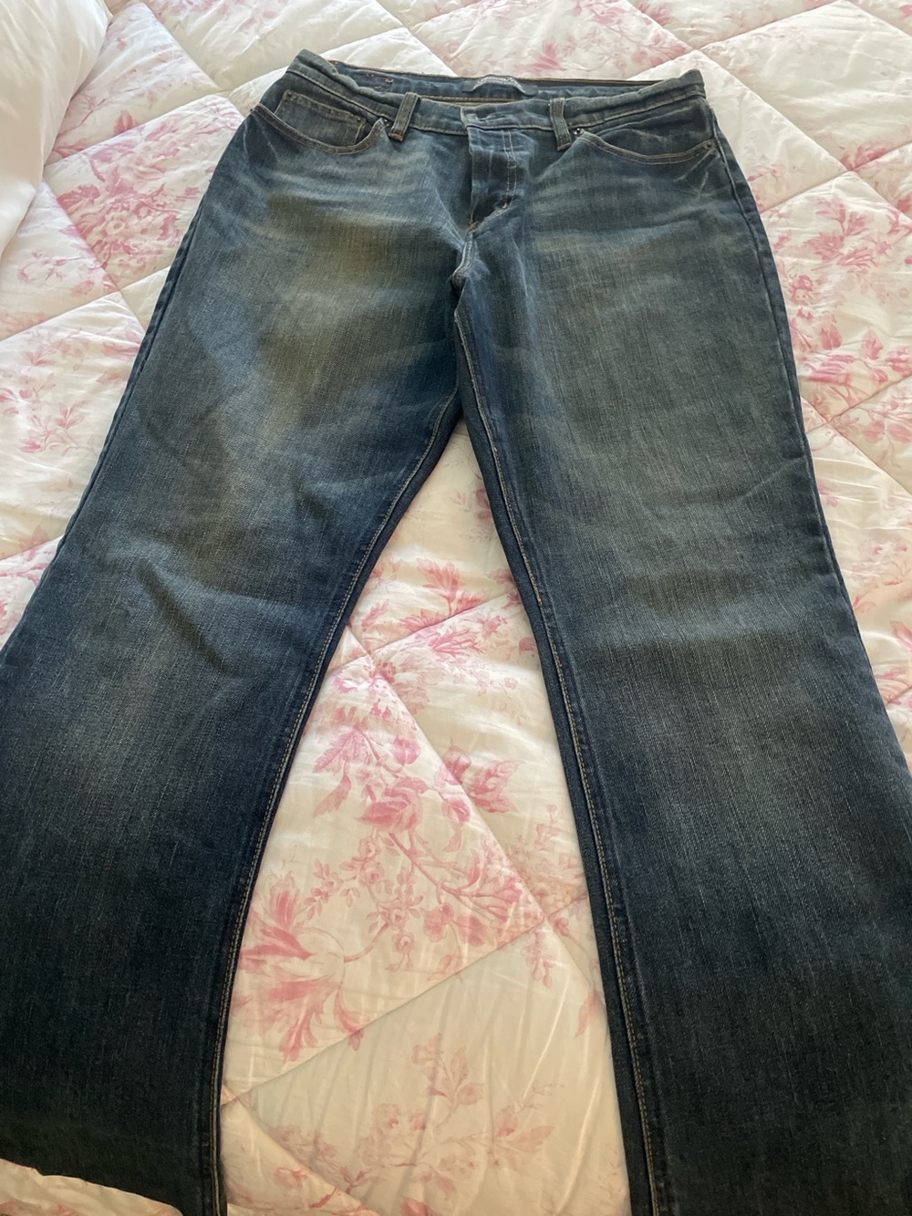 LONDONJEAN Women's Flare Jeans in Dark Blue Wash